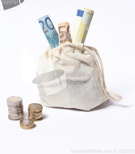 Image of Money sack with bills and coins