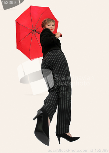 Image of Businesswoman with an umbrella