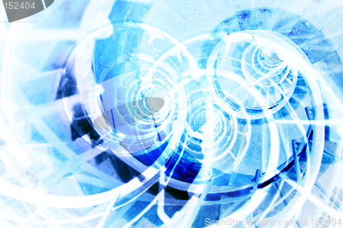 Image of Abstract blue spiral background