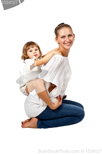 Image of Mother and daughter sitting in the studio