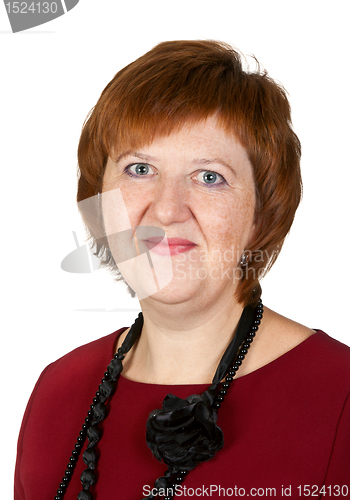 Image of Portrait of middle-aged woman in the studio