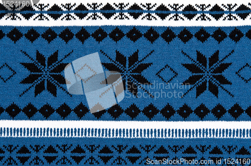 Image of knitted blue background with a pattern