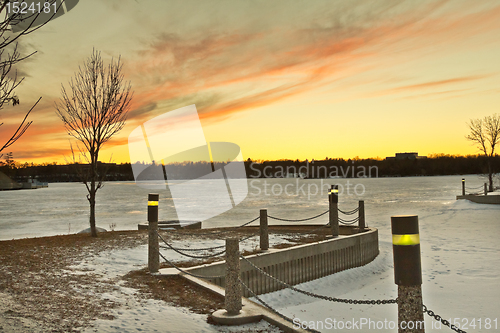 Image of Wascana lake freezing