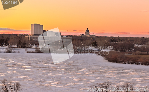 Image of Wascana lake freezing