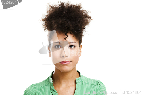 Image of Beautiful woman with a serious face