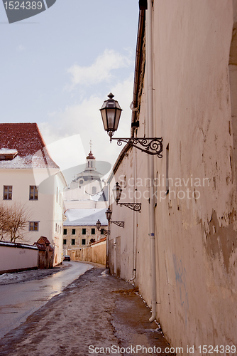 Image of View of Vilnius oldtown street. Lithuania.