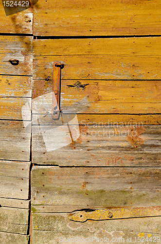 Image of Old farm building door. 