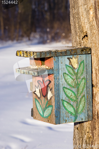 Image of Painted nesting box.