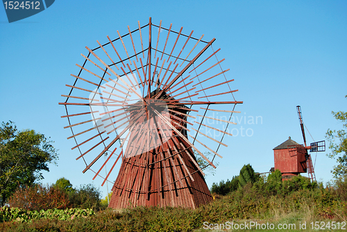 Image of Beautiful Red Windmills