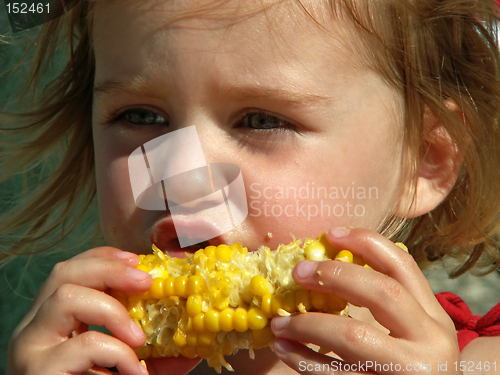 Image of girl eating corn on the cob