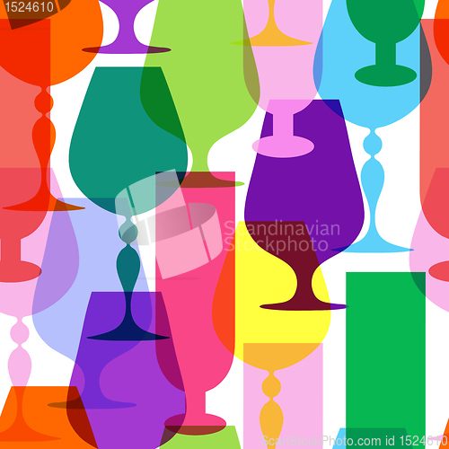 Image of Colorful  limpid wineglasses