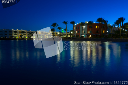 Image of Red Sea resort at night