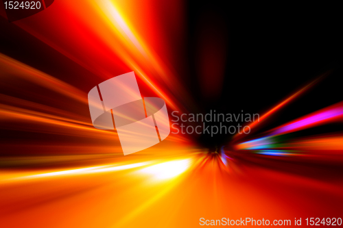 Image of acceleration speed motion on night road