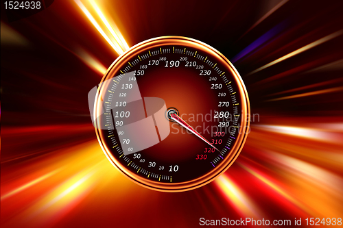 Image of acceleration speedometer on night road