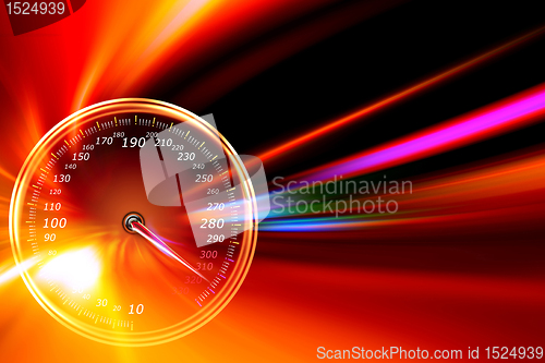 Image of acceleration speedometer on night road