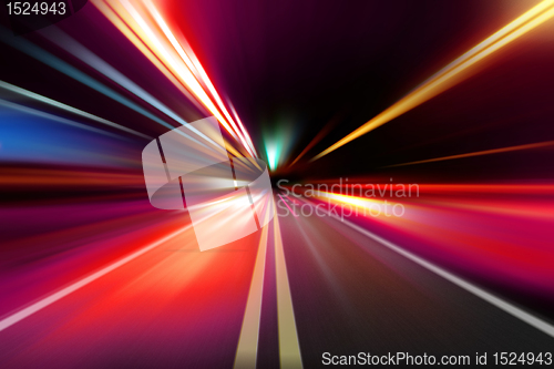 Image of abstract night acceleration speed motion 