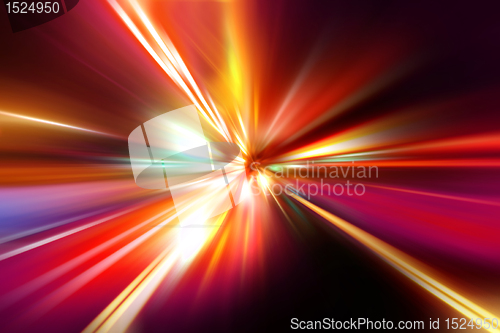 Image of speed motion on night road