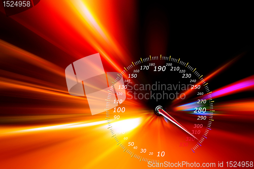 Image of acceleration speed motion on night road