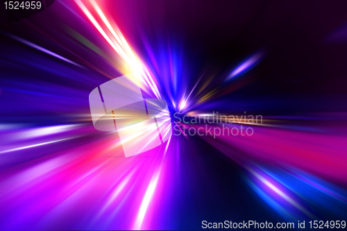 Image of speed motion on night road