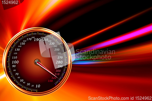 Image of acceleration speedometer on night road