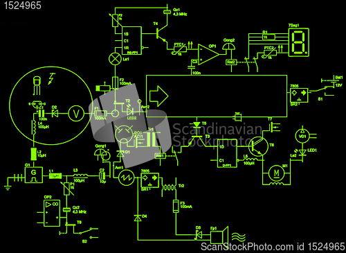 Image of abstract electrical circuit 