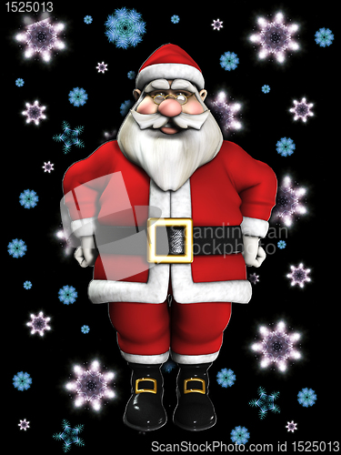 Image of Santa Claus And Snowflakes