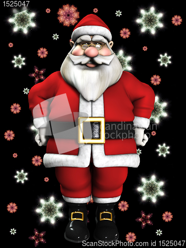 Image of Santa Claus And Snowflakes