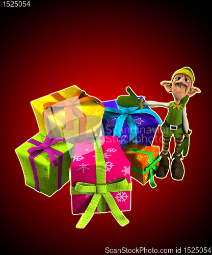 Image of Elf With Lots Of Presents 