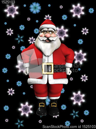 Image of Santa Claus And Snowflakes