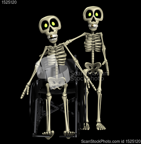 Image of Skeleton Helping A Disabled Skeleton