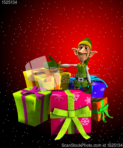 Image of Santas Elf With Presents