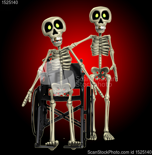 Image of Skeleton Helping A Disabled Skeleton