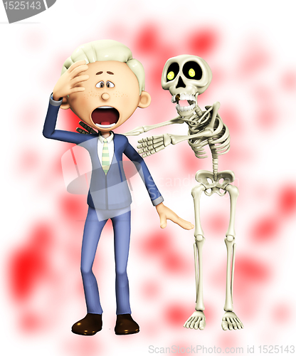 Image of Man Attacked By Skeleton
