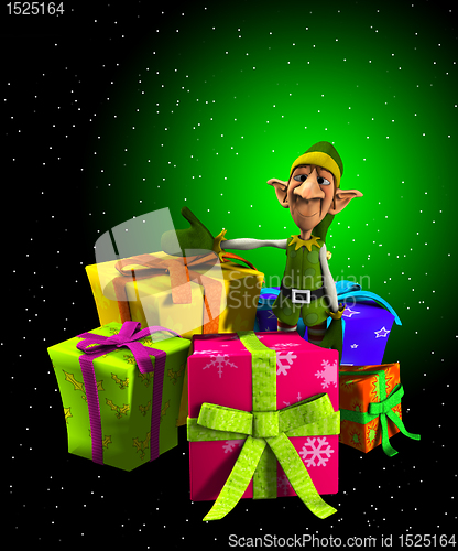 Image of Santas Elf With Presents