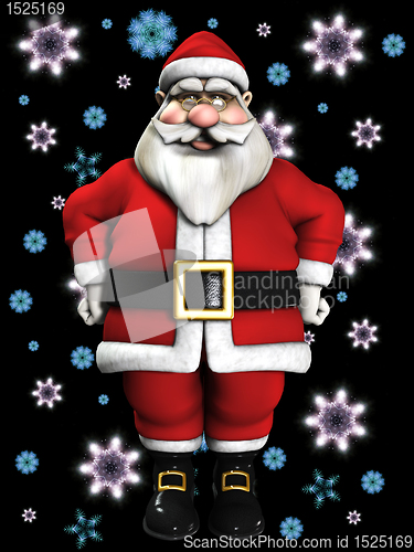 Image of Santa Claus And Snowflakes