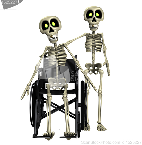 Image of Skeleton Helping A Disabled Skeleton