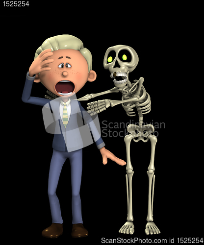 Image of Man Attacked By Skeleton