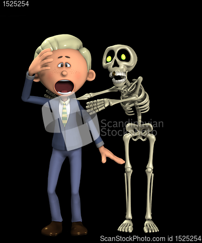 Image of Man Attacked By Skeleton