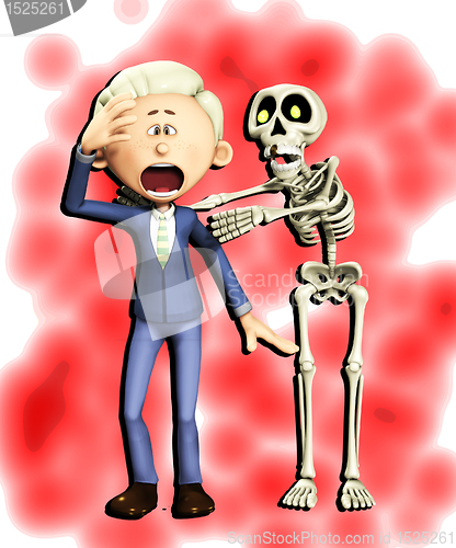 Image of Man Attacked By Skeleton