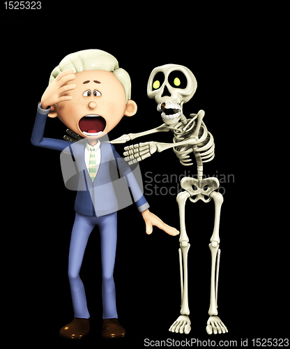 Image of Man Attacked By Skeleton