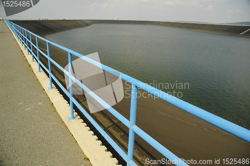 Image of lake and safety rail