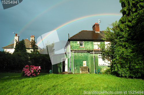 Image of garden and rainbow