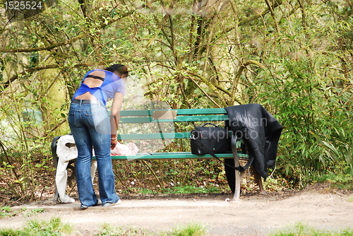 Image of African girl in park