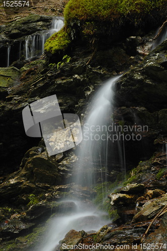 Image of small waterfalls in czech mountain