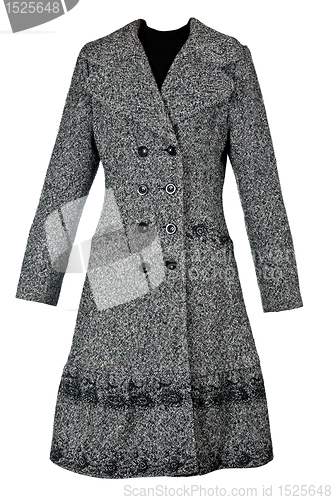 Image of female gray overcoat