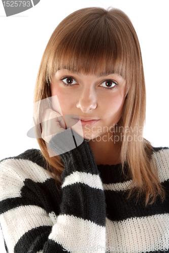 Image of Portrait of the young beautiful brunette