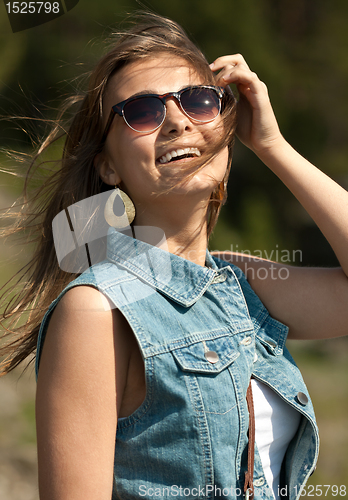 Image of portrait of smiling girl