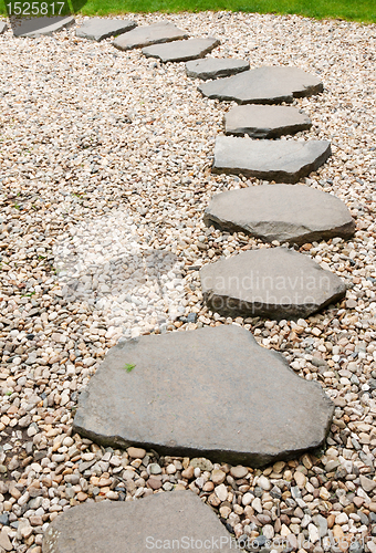 Image of Path from stone with green herb