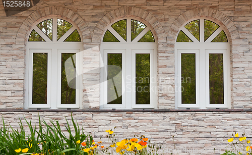 Image of Three windows in the stone wall
