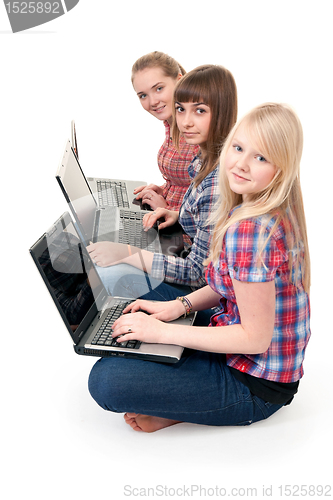 Image of Three girls with laptops